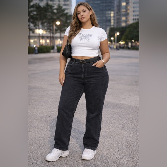 Vintage Chic Jeans Womens Size 16 Black Denim High Waist Rise Jeans - Picture 2 of 8